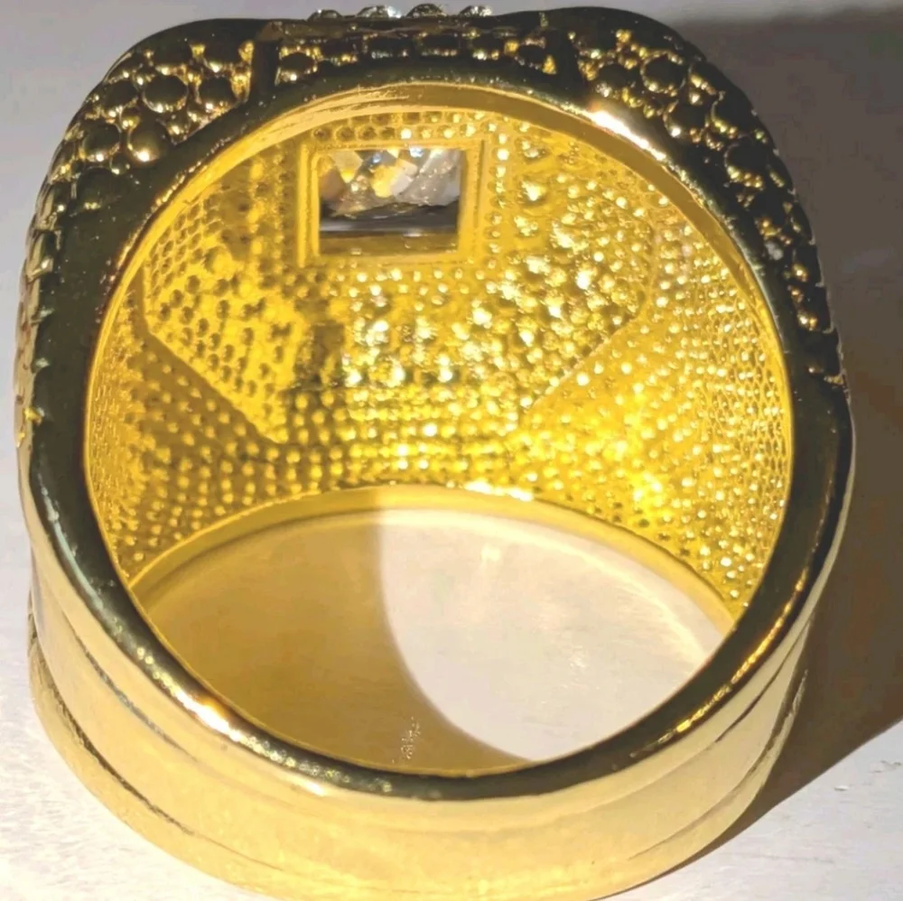 Simulated Diamond Mens Engagement Wedding Band Ring 3Ct 14k Yellow Gold Plated